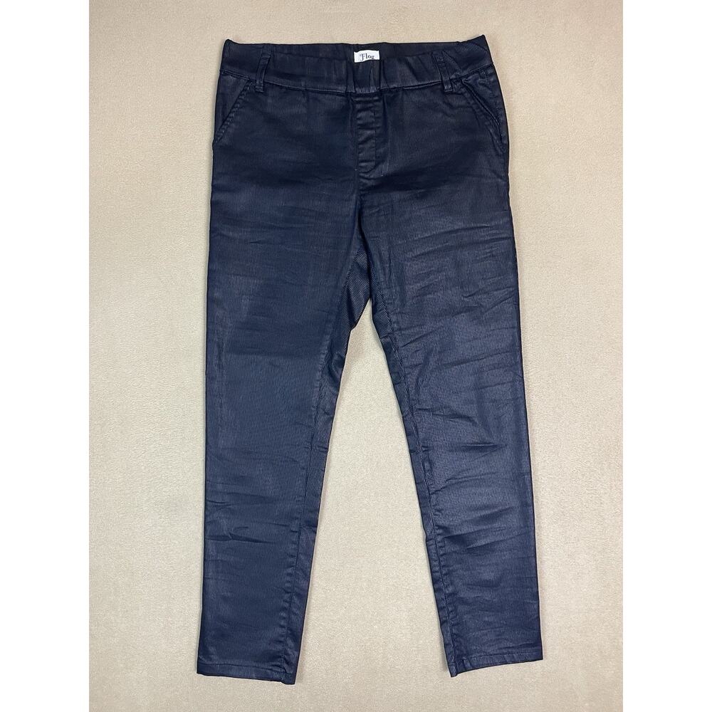 Bevy‎ Flog Pants Womens 29 Black Striped Skinny Regular Pull On Stretch Mid Rise